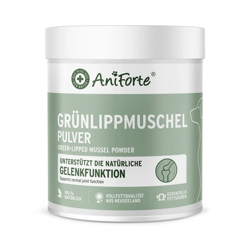 AniForte Grünlippmuschel Pulver für Hunde – Natürliche Gelenkunterstützung für mehr Bewegungsfreude und Vitalität im Alltag