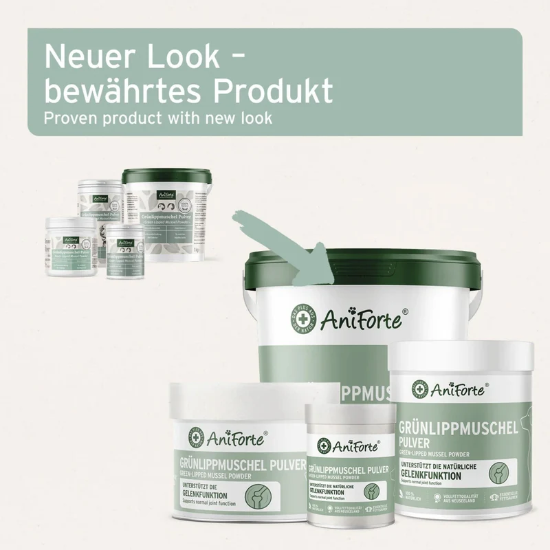 AniForte Grünlippmuschel Pulver für Hunde – Natürliche Gelenkunterstützung für mehr Bewegungsfreude und Vitalität im Alltag