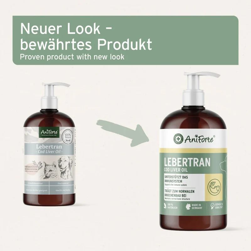 AniForte Lebertran für Hunde – Premium Omega-3 & Vitamin D Öl für starke Knochen, glänzendes Fell und natürliche Immunabwehr