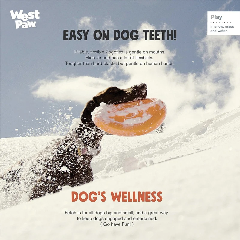 West Paw Zogoflex Zisc – Robustes Frisbee für aktive Hunde, schwimmfähig & flexibel