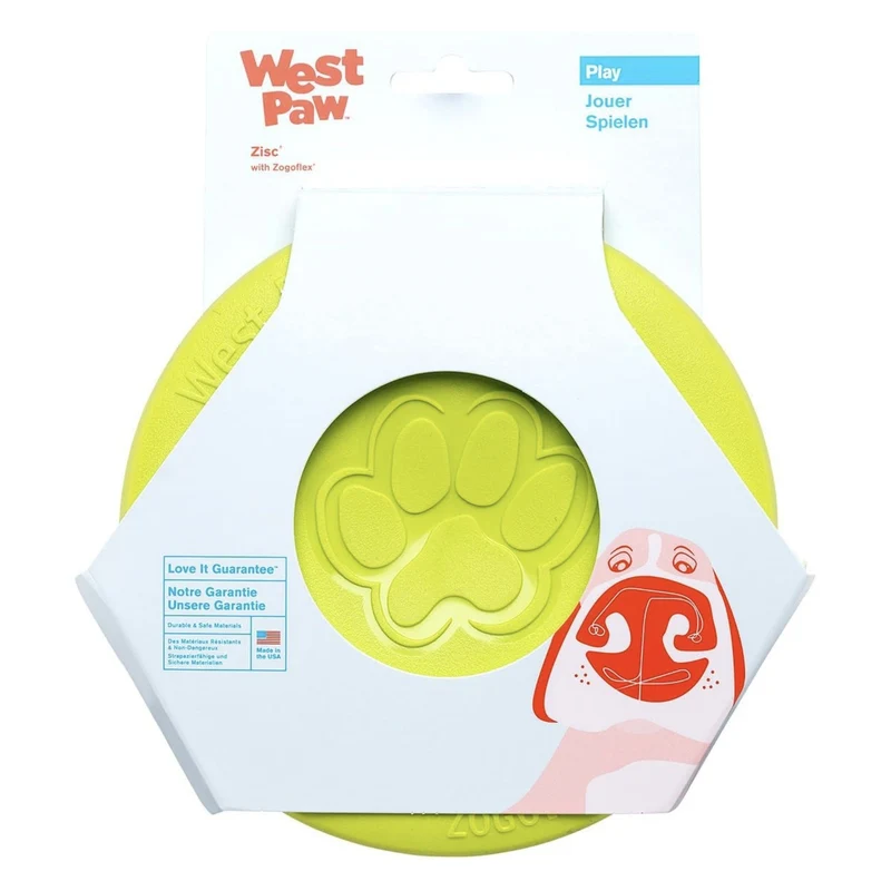 West Paw Zogoflex Zisc – Robustes Frisbee für aktive Hunde, schwimmfähig & flexibel