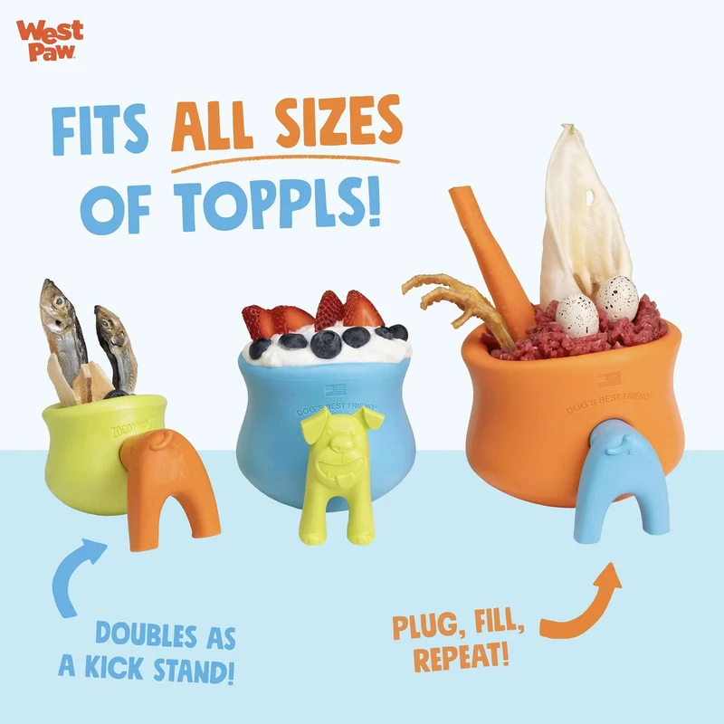 West Paw Zogoflex Toppl Stopper – Interaktives Hundespielzeug & Snackball für mentale Auslastung, langlebig & spülmaschinenfest