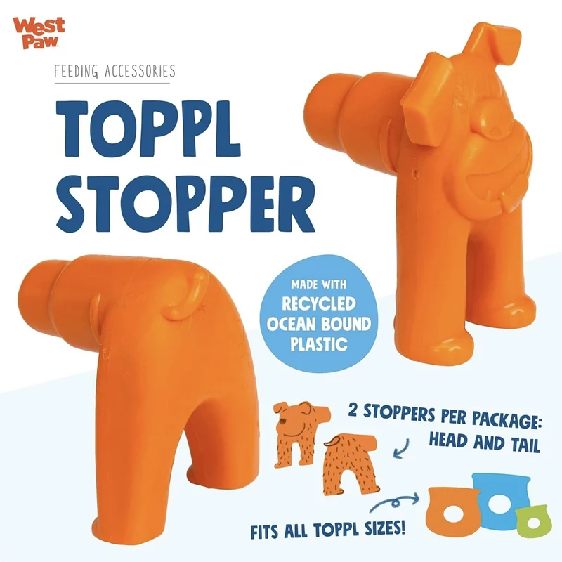 West Paw Zogoflex Toppl Stopper – Interaktives Hundespielzeug & Snackball für mentale Auslastung, langlebig & spülmaschinenfest