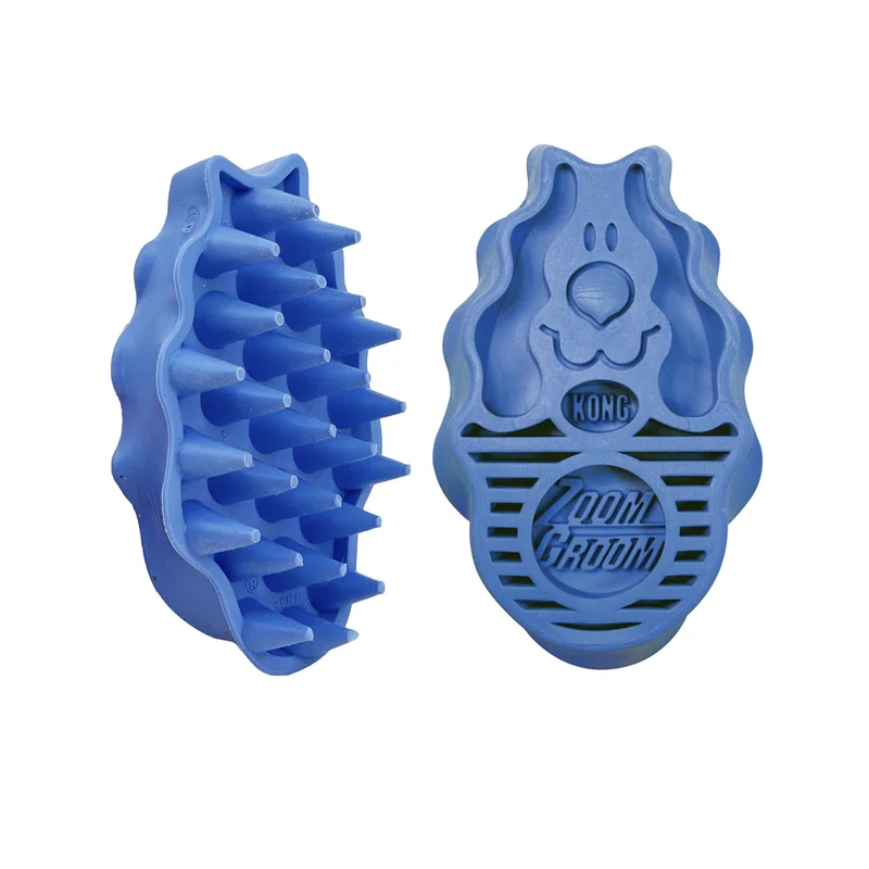 KONG ZoomGroom Hundebürste – Sanfte Massage & effektive Fellpflege für lose Haare beim Baden & Bürsten