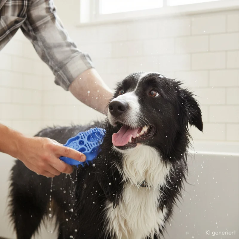 KONG ZoomGroom Hundebürste – Sanfte Massage & effektive Fellpflege für lose Haare beim Baden & Bürsten