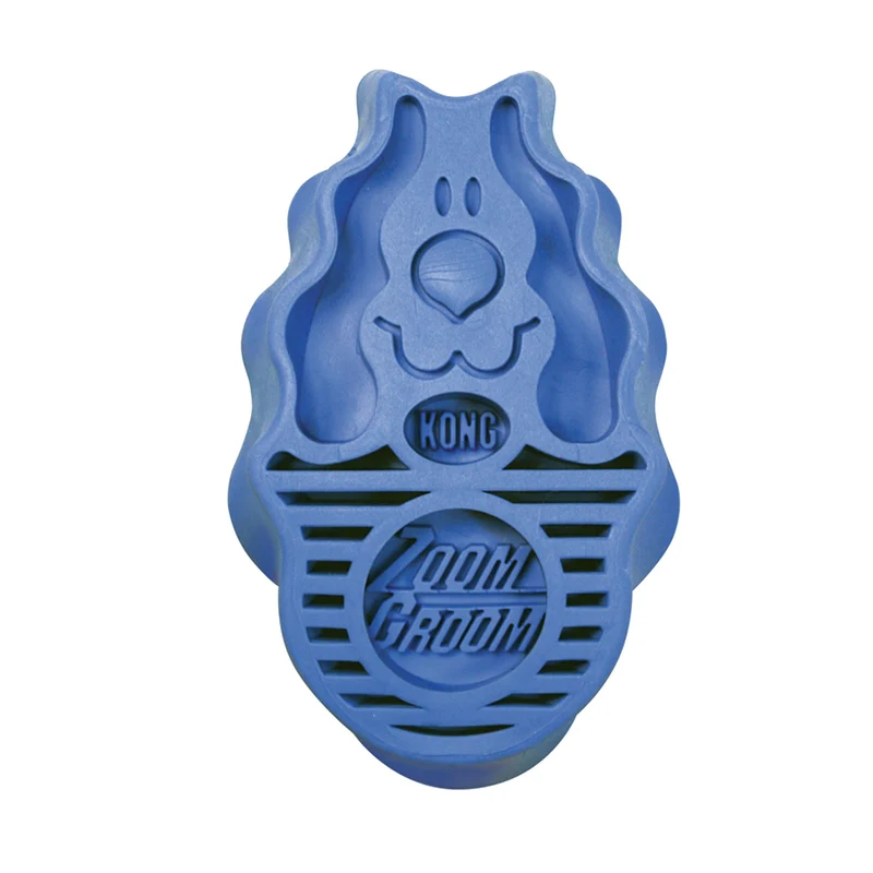 KONG ZoomGroom Hundebürste – Sanfte Massage & effektive Fellpflege für lose Haare beim Baden & Bürsten
