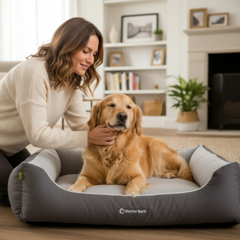 Doctor Bark Ergonomisches Hundebett – Höchster Komfort für gesunden Schlaf, Gelenkschonung & hochwertige Premium-Materialien