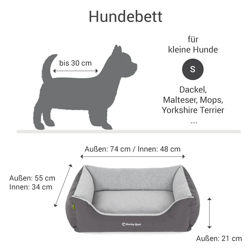 Doctor Bark Ergonomisches Hundebett – Höchster Komfort für gesunden Schlaf, Gelenkschonung & hochwertige Premium-Materialien