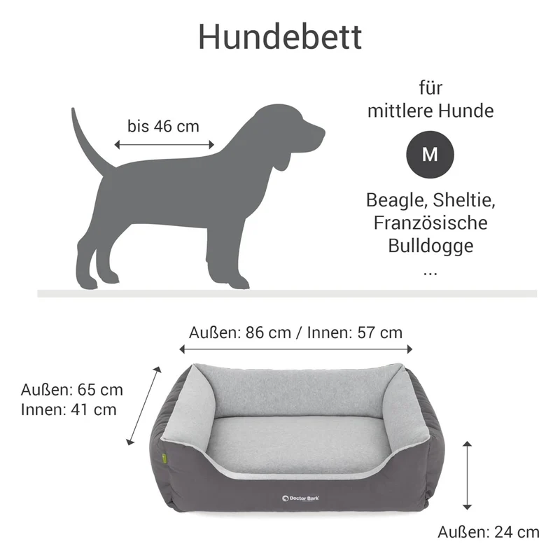 Doctor Bark Ergonomisches Hundebett – Höchster Komfort für gesunden Schlaf, Gelenkschonung & hochwertige Premium-Materialien