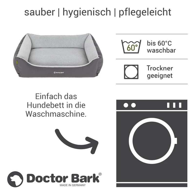 Doctor Bark Ergonomisches Hundebett – Höchster Komfort für gesunden Schlaf, Gelenkschonung & hochwertige Premium-Materialien