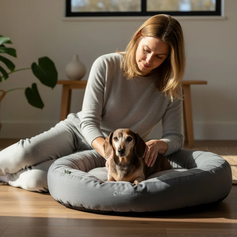 Doctor Bark Ergonomisches Hundenest – Hundebett gegen Gelenkschmerzen & für erholsamen Schlaf