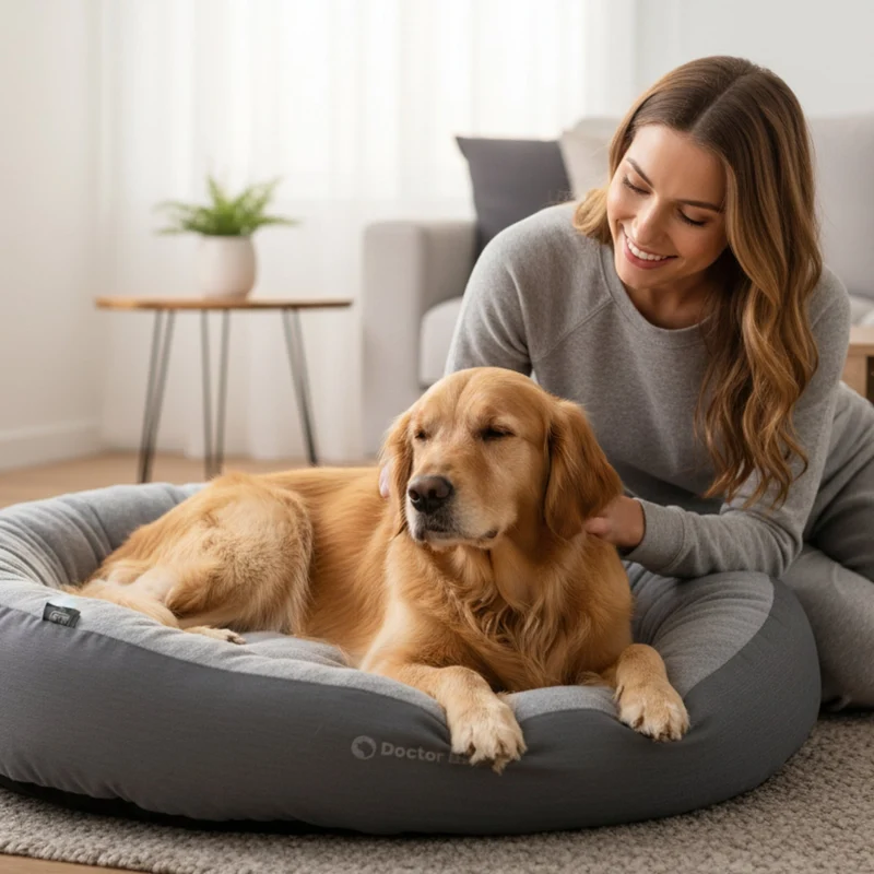 Doctor Bark Ergonomisches Hundenest – Hundebett gegen Gelenkschmerzen & für erholsamen Schlaf