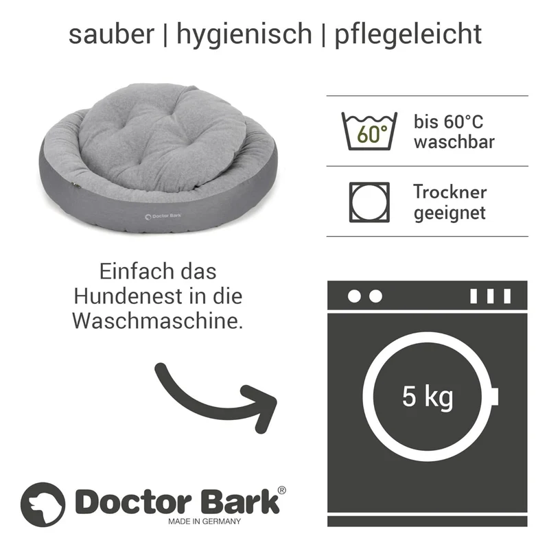 Doctor Bark Ergonomisches Hundenest – Hundebett gegen Gelenkschmerzen & für erholsamen Schlaf