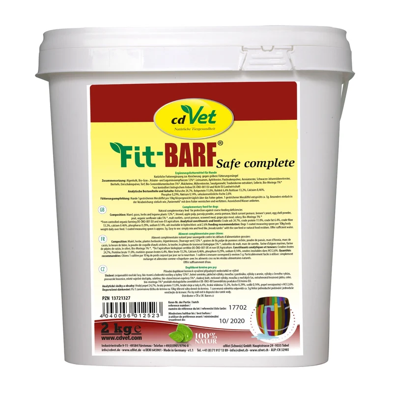 cdVet Fit-BARF Safe-Complete – Vollständige Mineralstoff- & Vitaminversorgung für gebarfte Hunde, natürliche BARF-Ergänzung mit Calcium, Spurenelementen & Vitaminen