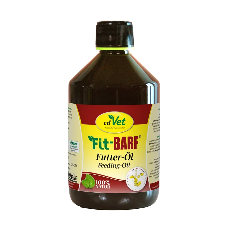 cdVet Fit-BARF Futter-Öl für Hunde & Katzen – Natürliches Omega-3 Öl für glänzendes Fell, gesunde Haut & starke Abwehrkräfte
