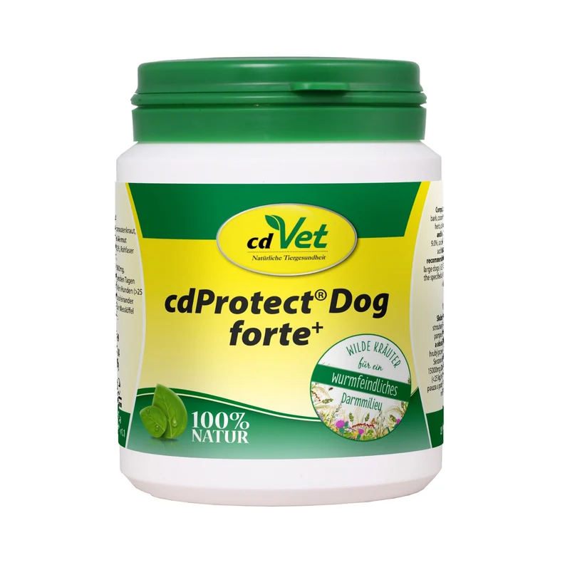 cdVet cdProtect Dog forte+ – Natürliche Wurmkur-Alternative für Hunde mit Kräuterkraft gegen Parasiten