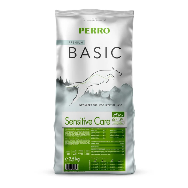 Perro Basic Sensitive Care Trockenfutter – Hypoallergenes Hundefutter mit Lamm & Reis für ernährungssensible Hunde