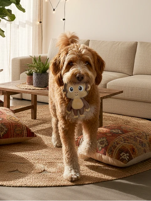 BUDDY. Hundespielzeug aus Leder "Affe"