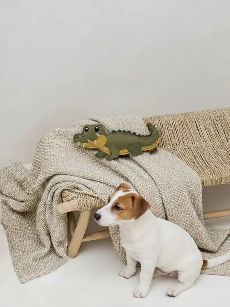 BUDDY. Hundespielzeug aus Leder "kleines Krokodil"