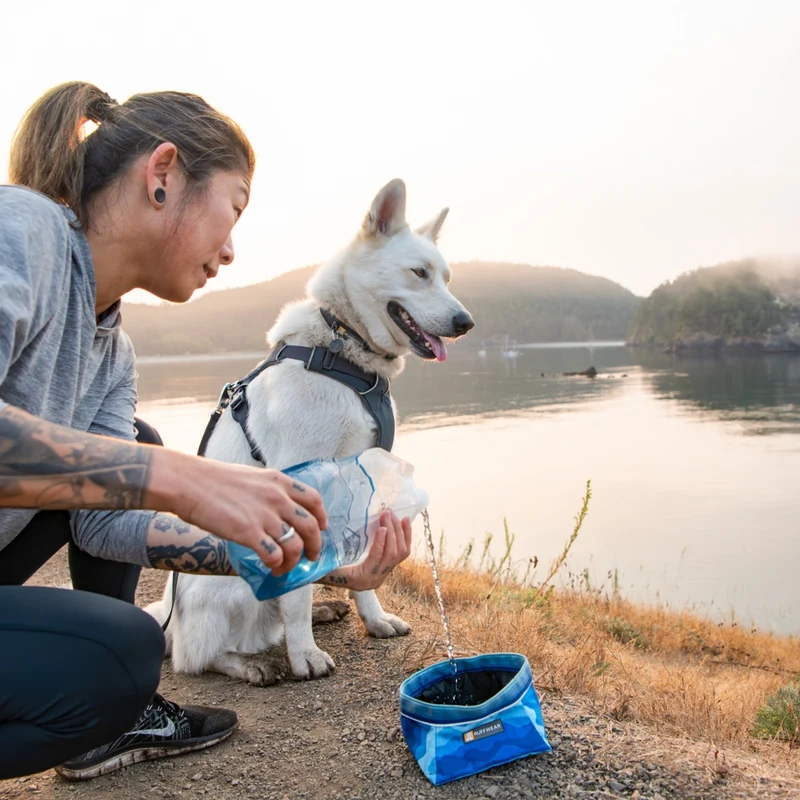 Ruffwear Quencher – Faltbarer Hundenapf für Wanderungen, Reisen & Outdoor-Abenteuer | Wasserdicht, Leicht & Platzsparend