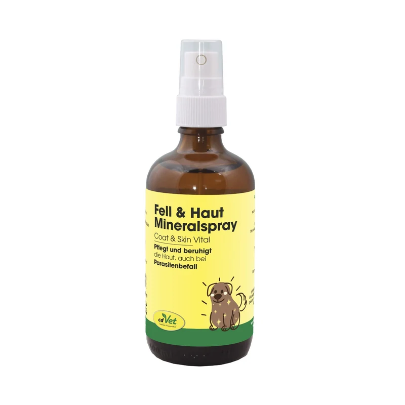 cdVet Fell & Haut Mineralspray – Natürliche Pflege bei Juckreiz, Schuppen und stumpfem Fell für Hunde