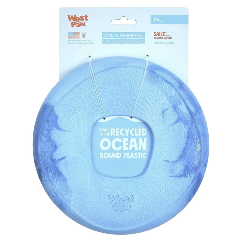 West Paw Seaflex Sailz – Schwimmfähiges Frisbee-Hundespielzeug für Apportierspiele