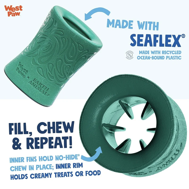 West Paw Seaflex Funnl – Robustes Hundespielzeug zum Apportieren & für Zahnpflege