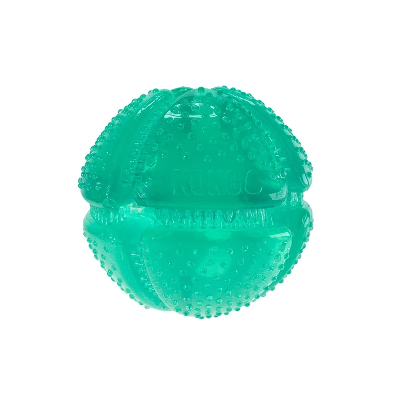 KONG Squeezz Dental Ball – Quietschendes Hundespielzeug mit Zahnreinigung & Massage-Noppen für gesunde Zähne