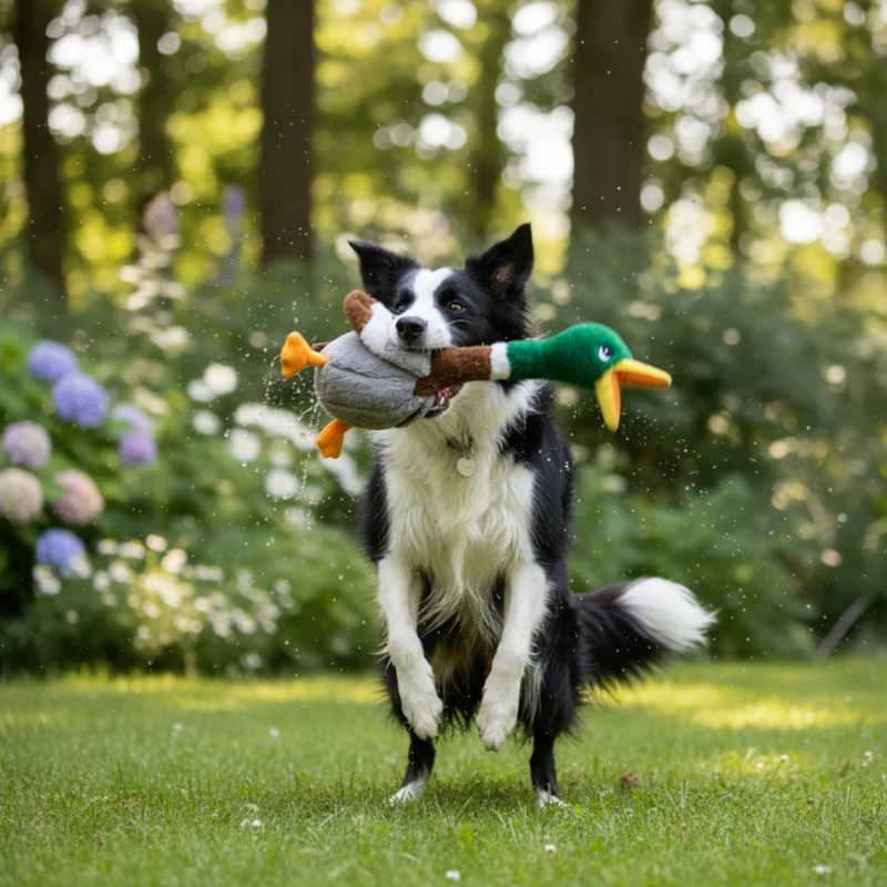 KONG Shakers Honkers Ente – Interaktives Quietsch-Hundespielzeug mit extralangem Hals für stundenlangen Schüttel- & Apportierspaß