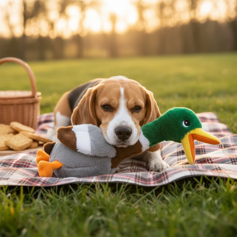 KONG Shakers Honkers Ente – Interaktives Quietsch-Hundespielzeug mit extralangem Hals für stundenlangen Schüttel- & Apportierspaß