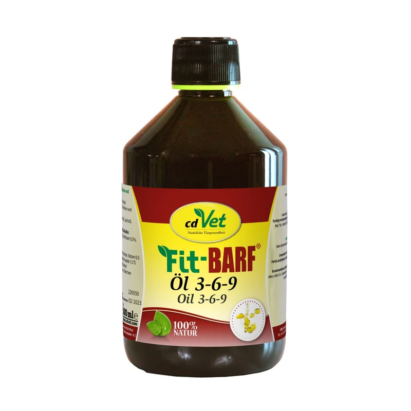 cdVet Fit-BARF Öl 3-6-9 – Omega-Fettsäuren für glänzendes Fell, gesunde Haut und starke Vitalität bei Hunden & Katzen