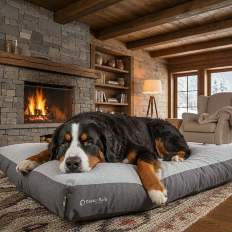 Doctor Bark Ergonomisches Lounge-Kissen für Hunde – waschbar bis 60°C, Made in Germany