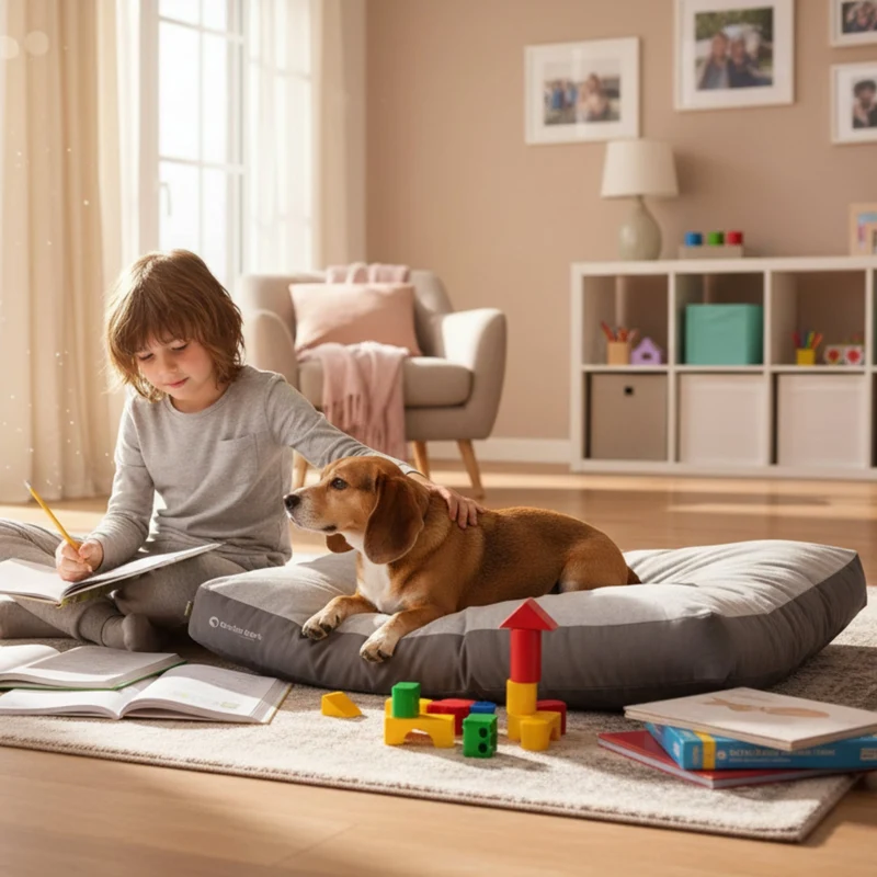 Doctor Bark Ergonomisches Lounge-Kissen für Hunde – waschbar bis 60°C, Made in Germany