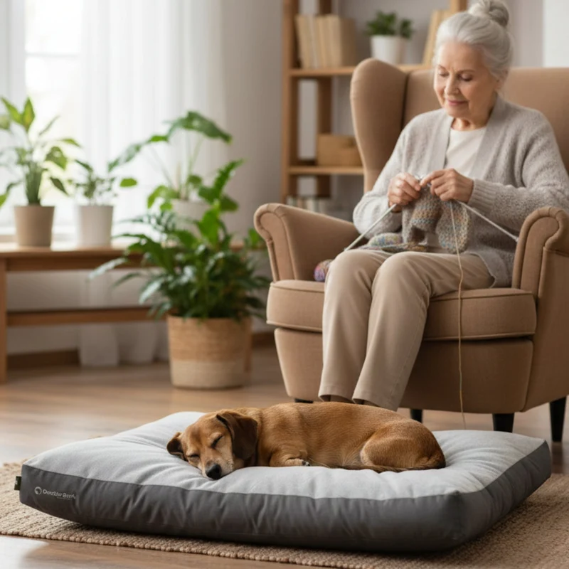 Doctor Bark Ergonomisches Lounge-Kissen für Hunde – waschbar bis 60°C, Made in Germany