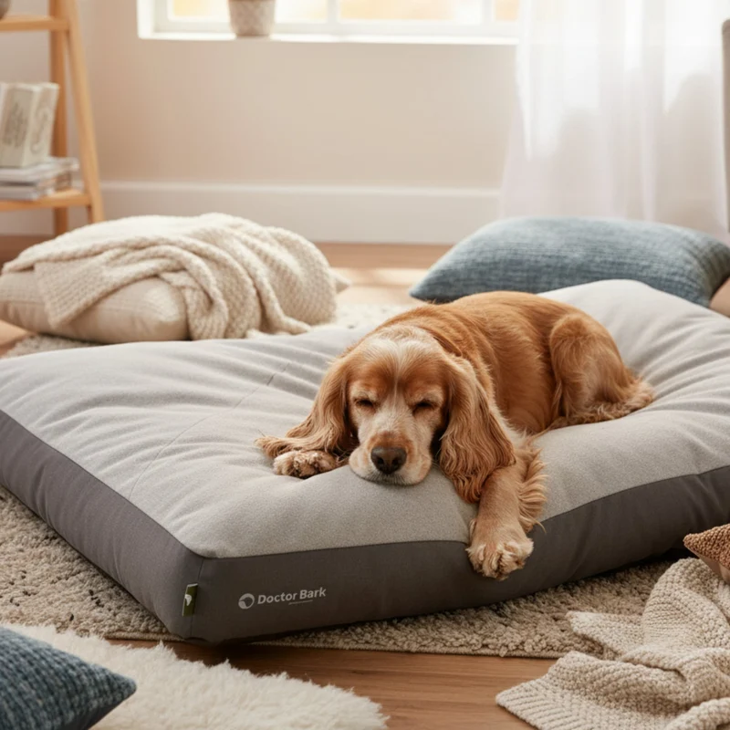 Doctor Bark Ergonomisches Lounge-Kissen für Hunde – waschbar bis 60°C, Made in Germany