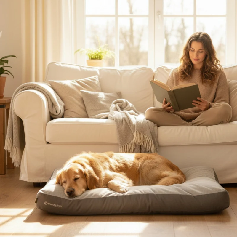 Doctor Bark Ergonomisches Lounge-Kissen für Hunde – waschbar bis 60°C, Made in Germany