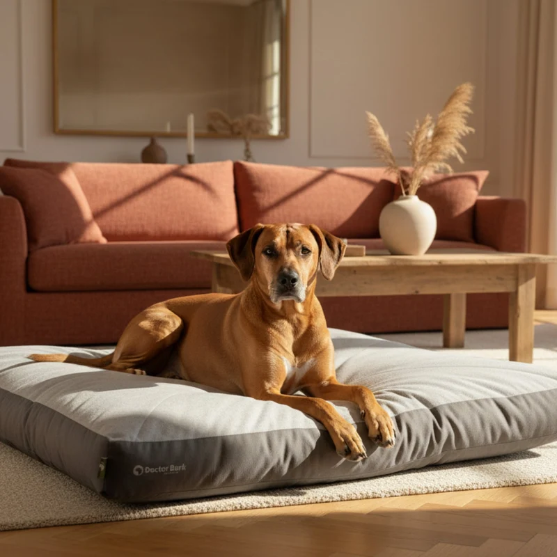 Doctor Bark Ergonomisches Lounge-Kissen für Hunde – waschbar bis 60°C, Made in Germany