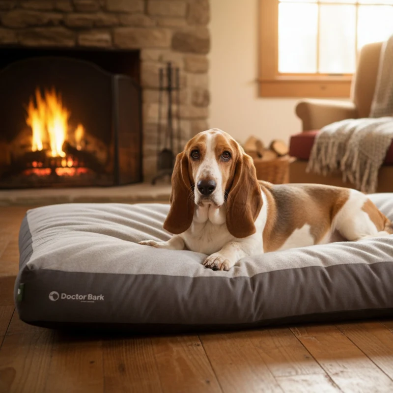 Doctor Bark Ergonomisches Lounge-Kissen für Hunde – waschbar bis 60°C, Made in Germany