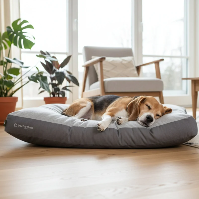 Doctor Bark Ergonomisches Lounge-Kissen für Hunde – waschbar bis 60°C, Made in Germany