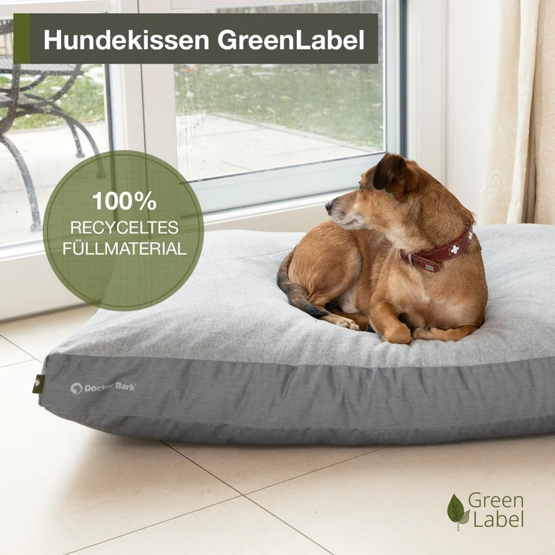 Doctor Bark Ergonomisches Lounge-Kissen für Hunde – waschbar bis 60°C, Made in Germany