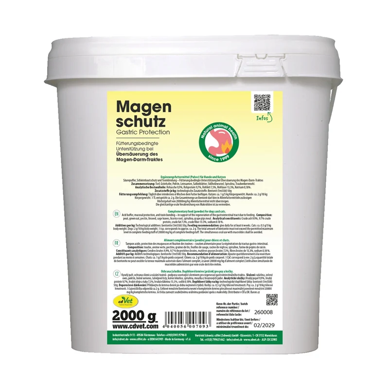 cdVet Magenschutz für Hunde & Katzen – Natürliche Premium Ergänzung für gesunde Verdauung, Magenschleimhaut & Darmflora bei empfindlichem Magen