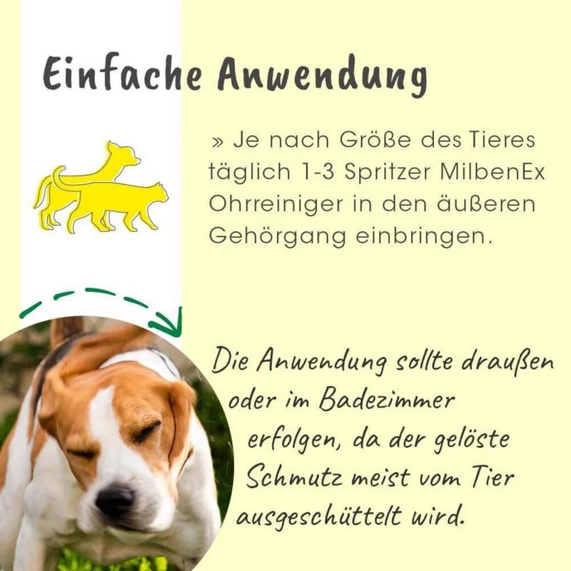 cdVet MilbenEx Ohrreiniger – Natürliche Ohrenpflege gegen Milben, Juckreiz & Entzündungen für Hunde und Katzen