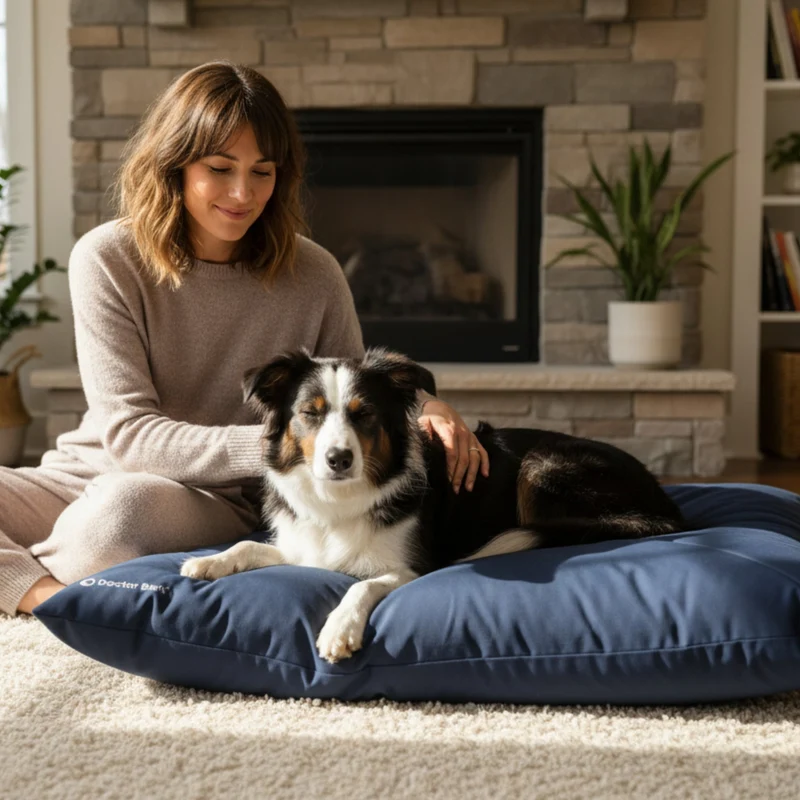 Doctor Bark Country-Kissen – Ergonomisches Hundebett mit weicher Füllung, waschbar & allergikerfreundlich für gesunden Schlaf