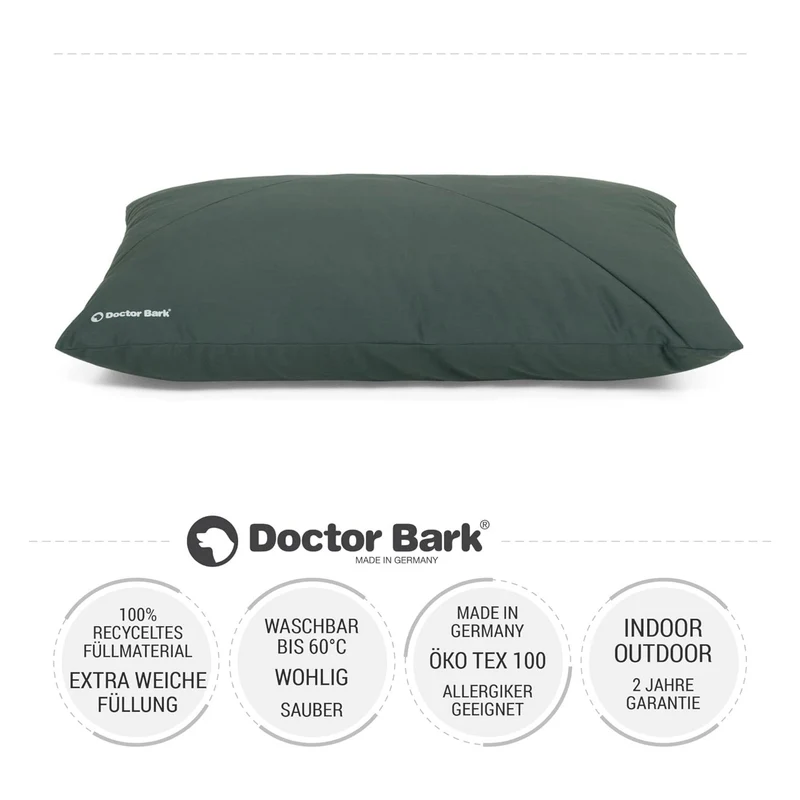 Doctor Bark Country-Kissen – Ergonomisches Hundebett mit weicher Füllung, waschbar & allergikerfreundlich für gesunden Schlaf