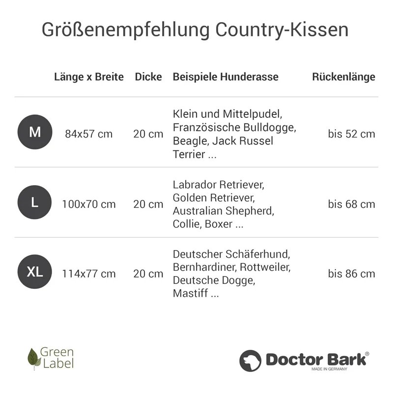 Doctor Bark Country-Kissen – Ergonomisches Hundebett mit weicher Füllung, waschbar & allergikerfreundlich für gesunden Schlaf