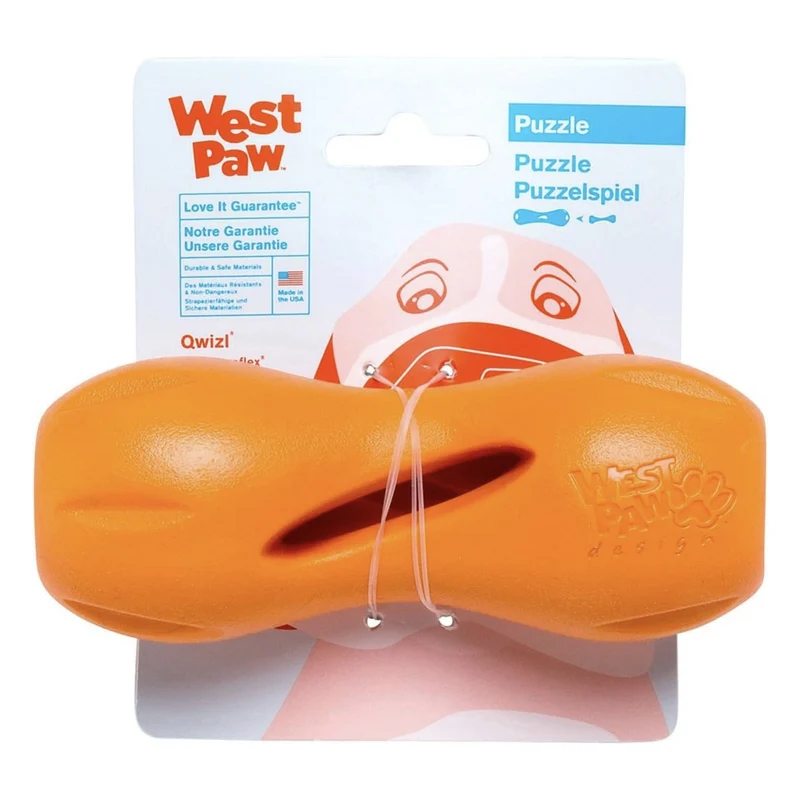 West Paw Zogoflex Qwizl – Robustes, schwimmfähiges Hundespielzeug mit Leckerlie-Funktion für aktive Hunde