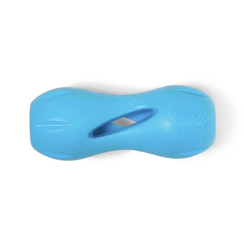 West Paw Zogoflex Qwizl – Robustes, schwimmfähiges Hundespielzeug mit Leckerlie-Funktion für aktive Hunde
