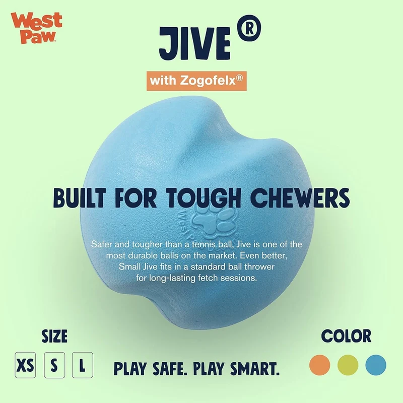 West Paw Zogoflex Jive – Robuster Hundeball für starke Kauer, schwimmfähig & spülmaschinenfest