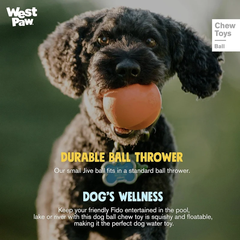 West Paw Zogoflex Jive – Robuster Hundeball für starke Kauer, schwimmfähig & spülmaschinenfest