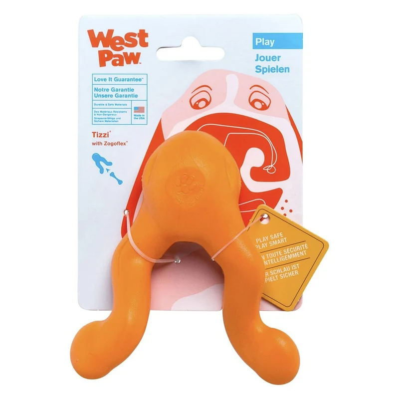 West Paw Zogoflex Tizzi – Interaktives Intelligenzspielzeug für gelangweilte & unterforderte Hunde | Robust, schwimmfähig & befüllbar